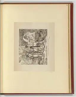 Composition Prints: An 1821 etching by Josef von Führich illustrating Friedrich Schiller's The Walk to the Iron Hammer with figures