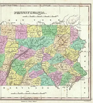 Geographicus Prints: 1827 Finley Map of Eastern Pennsylvania