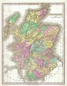 Scotland Prints: 1827 Finley Map of Scotland