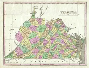 Virginia Prints: 1827 Finley Map of Virginia