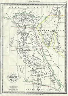 Sudan Prints: 1837 Malte-Brun Map of Ancient Egypt, Nubia ( Sudan ) and Abyssinia ( Ethiopia )