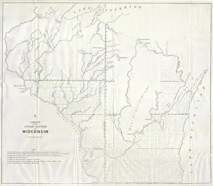 Public Prints: 1848 Public Survey Map of Wisconsin