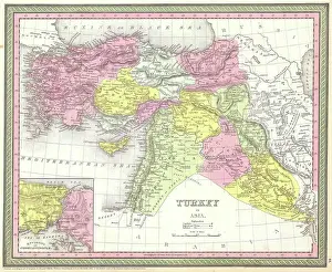 Turkey Prints: 1850 Mitchell - Mitchell Map of Turkey in Asia
