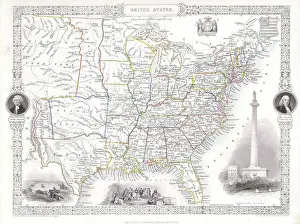 United Prints: 1850 Tallis - Rapkin Map of the United States