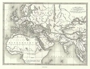 Geographicus Prints: 1850s Map of the World of the Biblical Noah