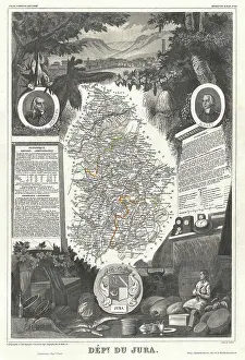 Geographicus Prints: 1852 Levasseur Map of the Department du Jura, France, France