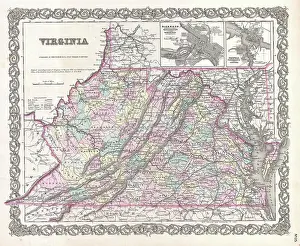 Geographicus Prints: 1855 Colton Map of Virginia