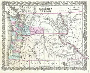 Geographicus Prints: 1855 Colton Map of Washington and Oregon