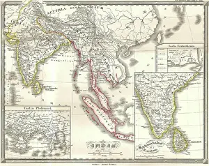 Times Prints: 1855 Spruneri Map of India and Southeast Asia in Ancient Times