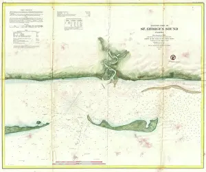 Florida Prints: 1859 U.S. Coast Survey Map of St. George Sound, Florida Panhandle