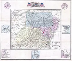 Seat Prints: 1861 Appleton's Map of the Seat of the Civil War ( Pennsylvania)