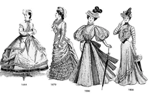 Grownup Prints: 1864 1870 1880 1900 LATE VICTORIAN AND TURN OF THE 20TH CENTURY CLOTHING FASHIONS FOR WOMEN HOOP SKIRTS WASP WAISTS