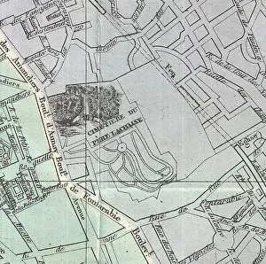 Pairs Prints: 1864 Garnier Map of Pairs, France w-Monuments