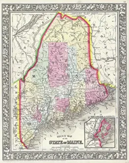 Geographicus Prints: 1864 Mitchell Map of Maine