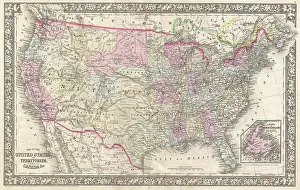 Mitchell Prints: 1866 Mitchell Map of the United States