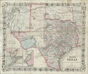Pocket Prints: 1870 Colton Pocket Map of Texas
