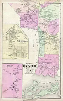 Oyster Prints: 1873 Beers Map of Oyster Bay, Queens, New York City
