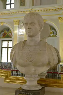 Emperor Prints: 18th century copy of a Roman Bust of Emperor Titus Caesar; Warsaw, Royal palace