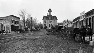 Courthouse Prints: 1910 MAIN STREET OF COTTONWOOD FALLS KANSAS & CHASE COUNTY COURTHOUSE DESIGNED BY KANSAS STATE CAPITAL ARCHITECT JOHN G