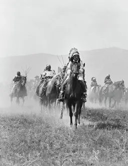 Oldtime Prints: 1920s GROUP OF KOOTENAI PEOPLE RIDING HORSEBACK BRITISH COLUMBIA CANADA