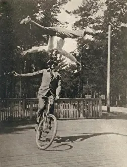 Bicycle Prints: 1920s men on a bicycle
