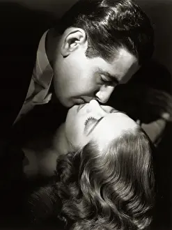 Kiss Prints: 1930S 1940S Couple Man Woman Kissing Hollywood Movie Style