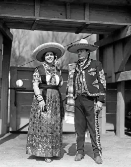 Oldtime Prints: 1930s PORTRAIT MAN WOMAN COUPLE WEARING TRADITIONAL CHARRO COWBOY AND CHINA POBLANO COSTUMES MEXICO CITY MEXICO