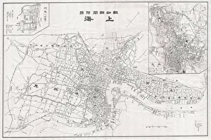 Shanghai Prints: 1932 Hochi Map of Shanghai, China