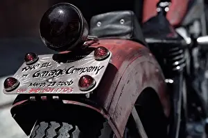 Concrete Prints: 1940 1940's 40's Harley Davidson Motorcycle Custom Modified Rustic Old classic
