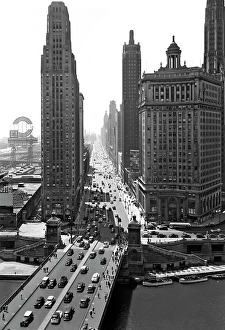 Property Prints: 1940s DOWNTOWN SKYLINE MICHIGAN AVENUE CHICAGO ILLINOIS USA