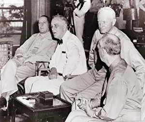 Success Prints: 1940s HONOLULU CONFERENCE JULY 28 1944 PRESIDENT ROOSEVELT GENERAL MacARTHUR ADMIRAL NIMITZ ADMIRAL LEAHY PEARL HARBOR