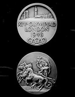 Picture Prints: For the 1948 Olympiad -- The obverse and reverse of the Olympics medal