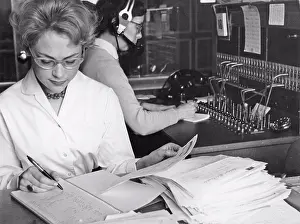 Paperwork Prints: 1950s office clerk and telephone switchboard operator
