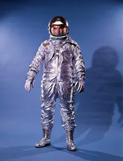 Manly Prints: 1960S Man In Silver Astronaut Space Suit And Helmet