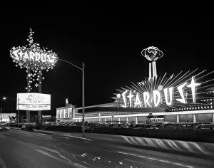 Nevada Prints: 1960s NIGHT SCENE OF THE STARDUST CASINO LAS VEGAS NEVADA USA