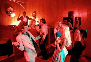 Chic Prints: 1970S 1980S Couples Men Women Dancing Disco Discotheque Indoor Dj In Back