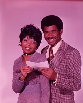 Letter Prints: 1970S African American Couple Smiling Holding Check