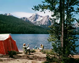 Tent Prints: 1970S Couple Camping Stanley Lake, Id