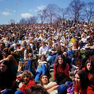 Earth Day Prints: 1970s FIRST EARTH DAY RALLY APRIL 22 1970 BELMONT PLATEAU FAIRMONT PARK PHILADELPHIA PENNSYLVANIA USA