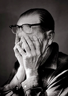 Depressed Prints: 1970s PORTRAIT MATURE MAN HANDS COVERING FACE EYEGLASSES PUSHED UP ONTO FOREHEAD OVERWHELMED TIRED EXHAUSTED DEPRESSED