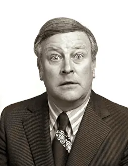 Oldtime Prints: 1970s PORTRAIT WIDE EYE BUSINESS MAN FUNNY FACE SHOWING FACIAL EXPRESSION SHOCK SURPRISE STARE FEAR AMAZEMENT WONDER