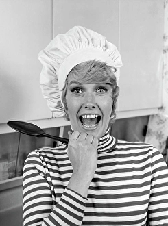 Prepare Prints: 1970S Woman Portrait Wearing Chef'S Toque In Kitchen With Surprised Face