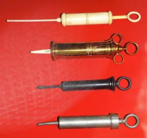 Instrument Prints: 19th century medical instruments: Enema syringes