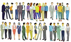 Handel Prints: 2-groups. JPG Two large groups of people on a white background