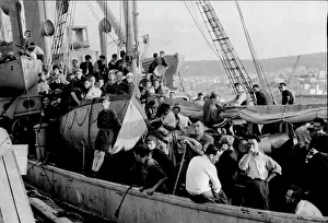 200 Ton Steamer Arrested off Palestine With 400 Refugees Aboard After A Month At Sea -- The crowded decks of the S