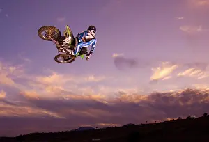 Wide Angle Prints: 2005 Kawasaki Motorcycle Dirt Bike Moto X motox racing jumping