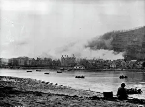 Social Issue Prints: 25th Anniversary of the Crossing of the Rhine: US assault craft crossing the Rhine at St