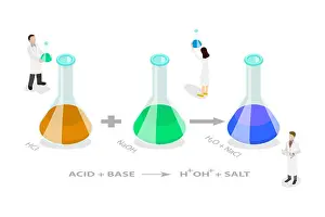 Students Prints: 3D Isometric Flat Conceptual Illustration of Neutralisation Reaction