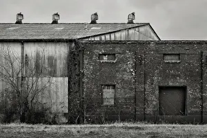 Shapes Prints: Abandoned warehouses, Little Rock, AR, b&w