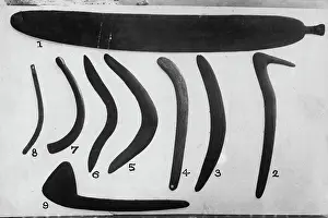 African People Prints: Aboriginal Weapons - Boomerangs